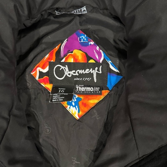 🎿 Obermeyer Resort Snapdragon One Piece Hooded Ski Suit Snowsuit Black Vintage - Picture 6 of 9